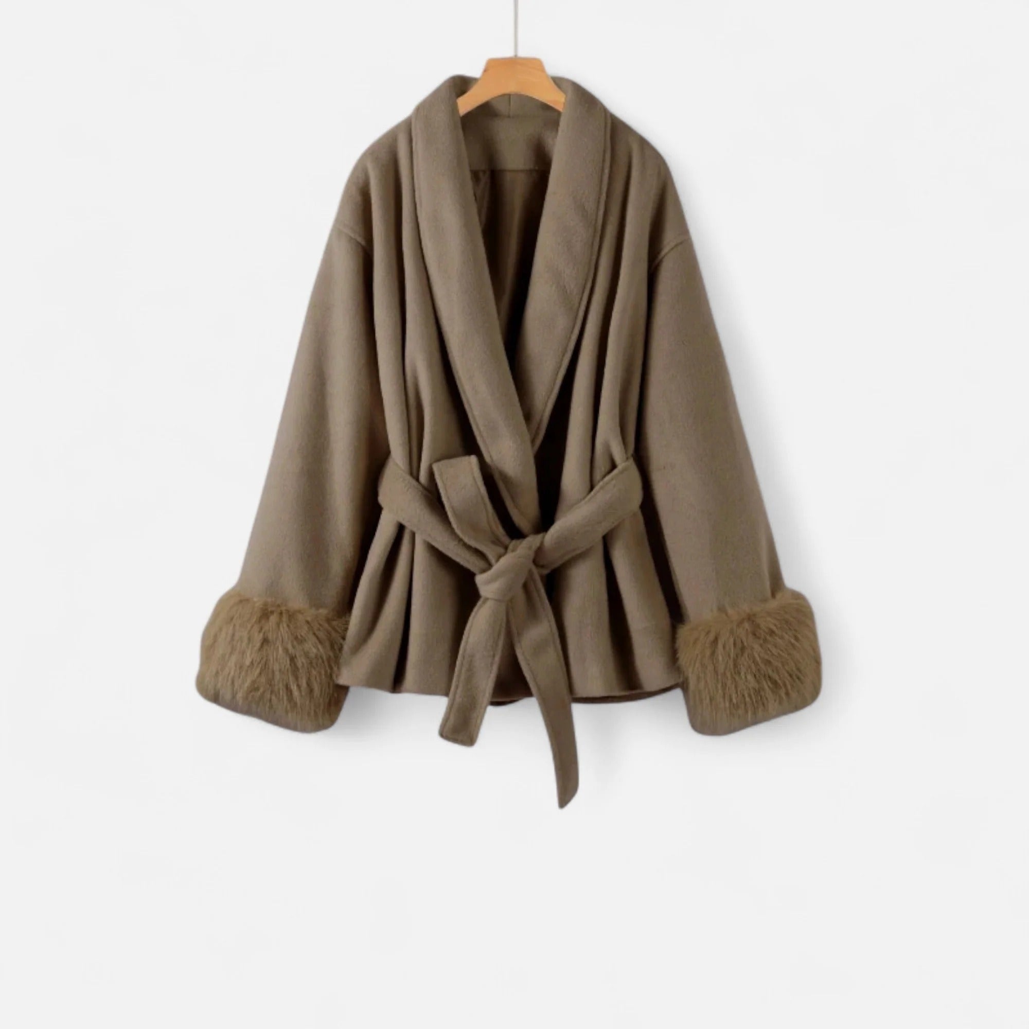 Westlyn™ | Women’s Faux-Fur Coat – Ivy League Lace-Up Elegance